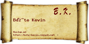 Büte Kevin névjegykártya